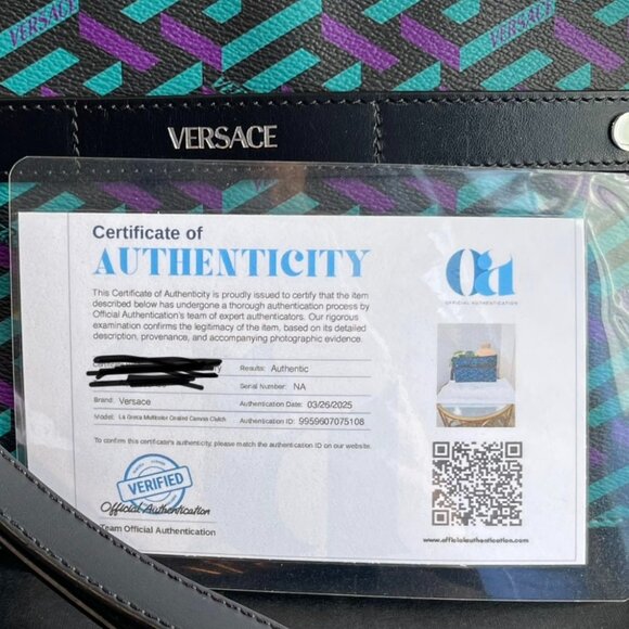 Versace La Greca Multicolor Coated Canvas Clutch/Wristlet - New - Picture 9 of 9
